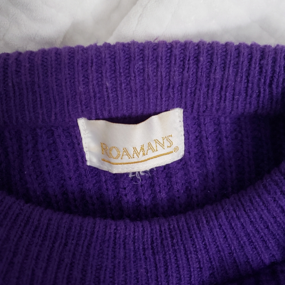 Roaman's- Vintage oversized purple knitted sweater - Picture 2 of 3